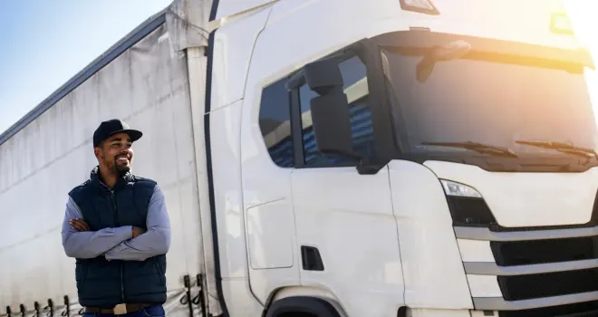A truck driver with professional competence in goods transport